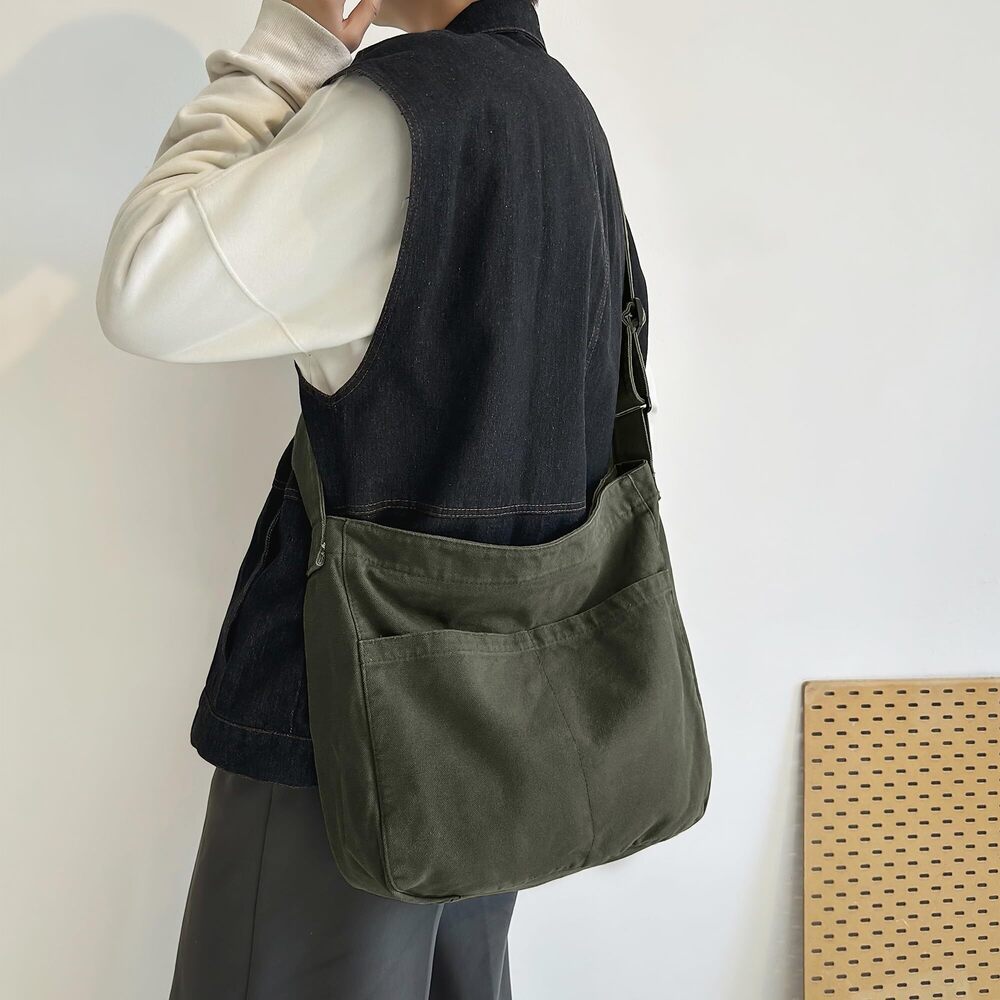 5770 Canvas Tote Bag Large Hobo Crossbody Handbags Casual Shoulder Purse - Picture 3 of 7